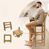 Barové stoličky OSLO s operadlami, 2ks, 40x36x110cm, prírodná hnedá