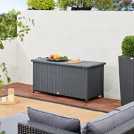 Polyratanový úložný box RICCO, 122x56 61cm, čierna