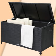 Polyratanový úložný box RICCO, 122x56 61cm, čierna