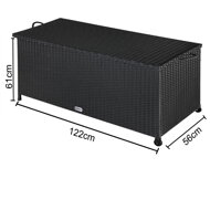 Polyratanový úložný box RICCO, 122x56 61cm, čierna