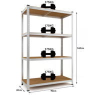 Regál s vysokou nosnosťou HEAVY, max. 700kg, 160x90x40cm, strieborná