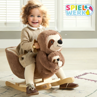 Hojdací leňochod s bezpečnostným pásom, hnedá