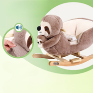 Hojdací leňochod s bezpečnostným pásom, hnedá