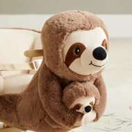 Hojdací leňochod s bezpečnostným pásom, hnedá