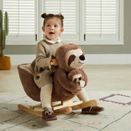 Hojdací leňochod s bezpečnostným pásom, hnedá