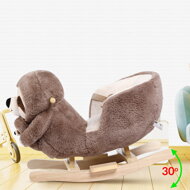 Hojdací leňochod s bezpečnostným pásom, hnedá