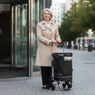 Nákupná taška na kolieskach do schodov COMFORT, 50l,  čierna