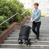 Nákupná taška na kolieskach do schodov COMFORT, 50l,  čierna
