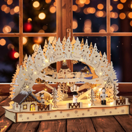 Vianočný LED oblúk CLEMENT, 45x12,5x28cm, prírodná hnedá