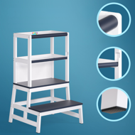 Učiaca veža PLAY borovica, 93x56x49, biela/antracit