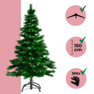 Umelý vianočný stromček RUDOLPH, 150cm, zelená