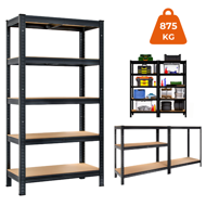 Regál s vysokou nosnosťou HEAVY, max. 875kg, 90x40x180cm, čierna