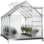Záhradný skleník z polykarbonátu so základňou M4, 250x190x195cm, transparentná