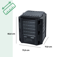 Kompostér COMPOGREEN 380 l, čierna