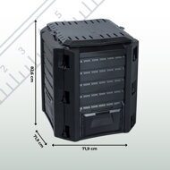 Kompostér COMPOGREEN 380 l, čierna