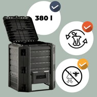 Kompostér COMPOGREEN 380 l, čierna