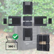 Kompostér COMPOGREEN 380 l, čierna