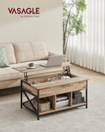 Výškovo nastaviteľný konferenčný stolík LUBOR, 60x100x(48-62)cm, camel hnedá/čierna