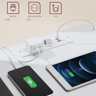 Nočný stolík s funkciou nabíjania ZION, 35x40x59cm, biela