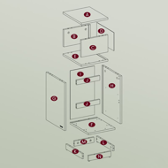 Nočný stolík ROBIN, 30x25x65cm, biela