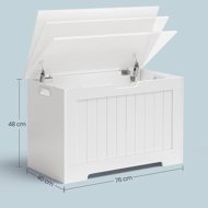 Truhlica s úložným priestorom GRETA, 76x48x40cm, biela