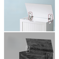 Truhlica s úložným priestorom GRETA, 76x48x40cm, biela