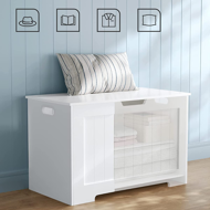 Truhlica s úložným priestorom GRETA, 76x48x40cm, biela