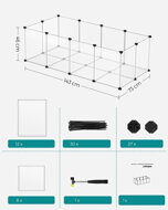 Ohrádka pre malé zvieratá z priehľadného plastu BEN, 143x71x47cm, transparentná