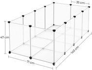Ohrádka pre malé zvieratá z priehľadného plastu BEN, 143x71x47cm, transparentná