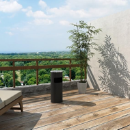 Stojanový popolník s odpadkovým košom SMOKE, 60,5x24,5cm, čierna