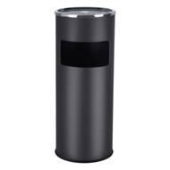 Stojanový popolník s odpadkovým košom SMOKE, 60,5x24,5cm, čierna