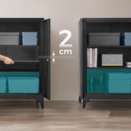 Viacúčelová kovová skrinka RAVEN, 40x80x90cm, čierna