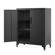 Viacúčelová kovová skrinka RAVEN, 40x80x90cm, čierna