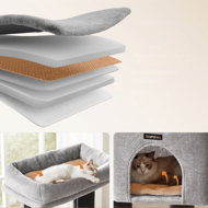 Mačje drevo ONYX, 50x50x160cm, siva/črna