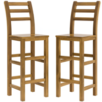 Barové stoličky OSLO s operadlami, 2ks, 40x36x110cm, prírodná hnedá