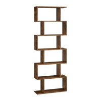 Polica/regál na knihy PRESTON, 70x24x190,5cm, hnedá