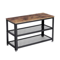 Lavica do predsiene s priestorom na topánky INDY, 73x30x45cm, hnedá/čierna