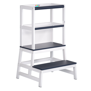 Učiaca veža PLAY borovica, 93x56x49, biela/antracit