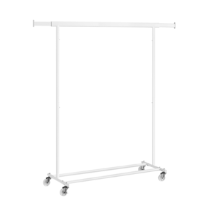 Stojan na oblečenie INEZ na kolieskach, max.90kg, 83,5x45x160cm, biela