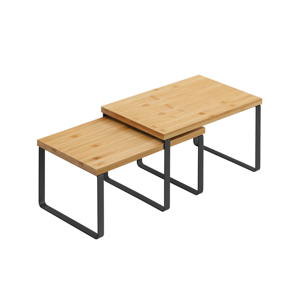 Sada bambusových organizérov CEZAR, 2ks, hnedá/čierna