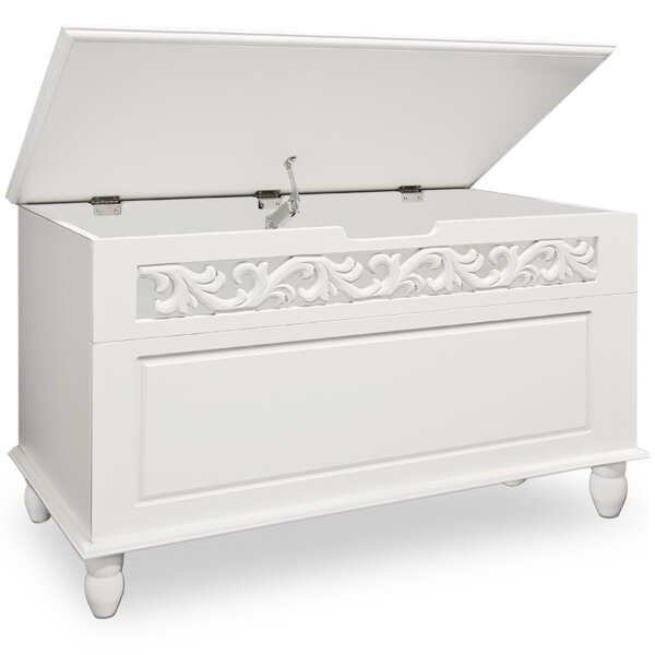 Drevená truhlica JERSEY, 80x40x48cm, biela