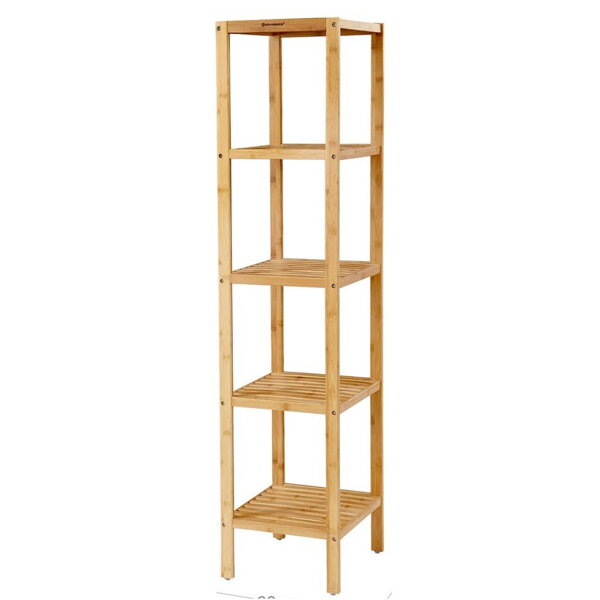 Bambusový regál GREGOR, 5 políc,  33x33x146cm, hnedá