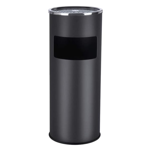 Stojanový popolník s odpadkovým košom SMOKE, 60,5x24,5cm, čierna