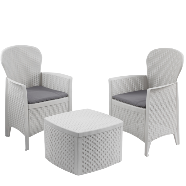 Záhradný set TREE, 3-dielny, biela