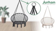 Závesné kreslo BOHO, Ø61cm, antracitová